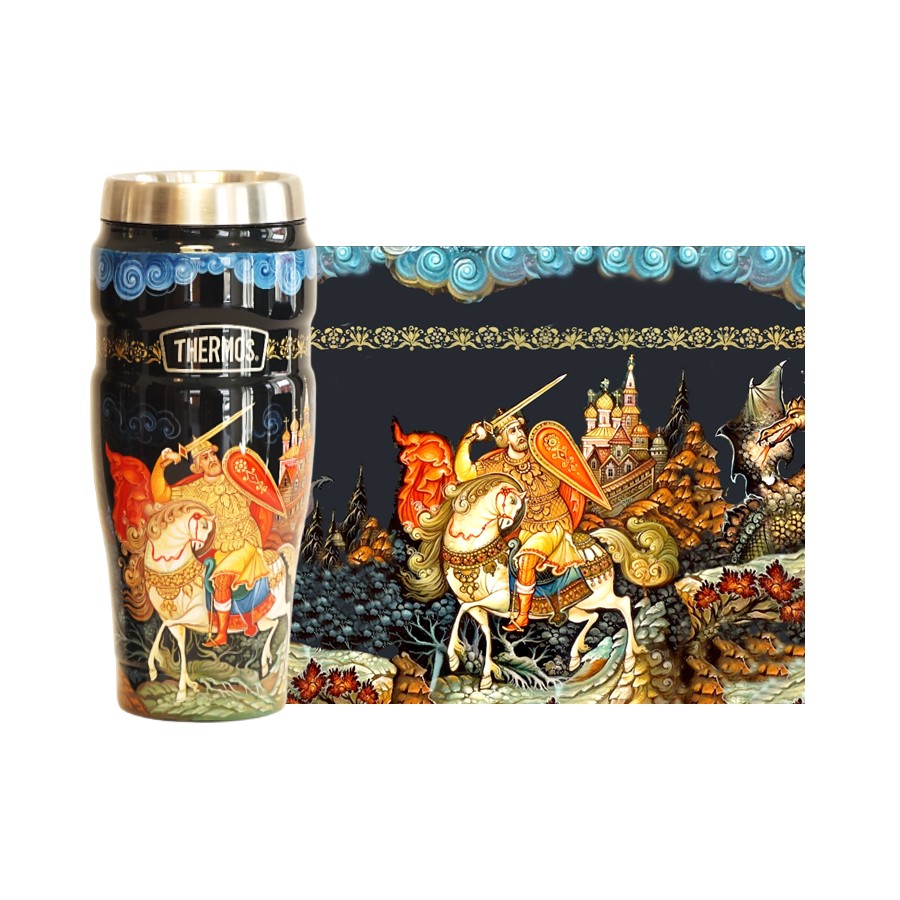 Термокружка THERMOS-ПАЛЕХ Добрыня Никитич и Змей Горыныч