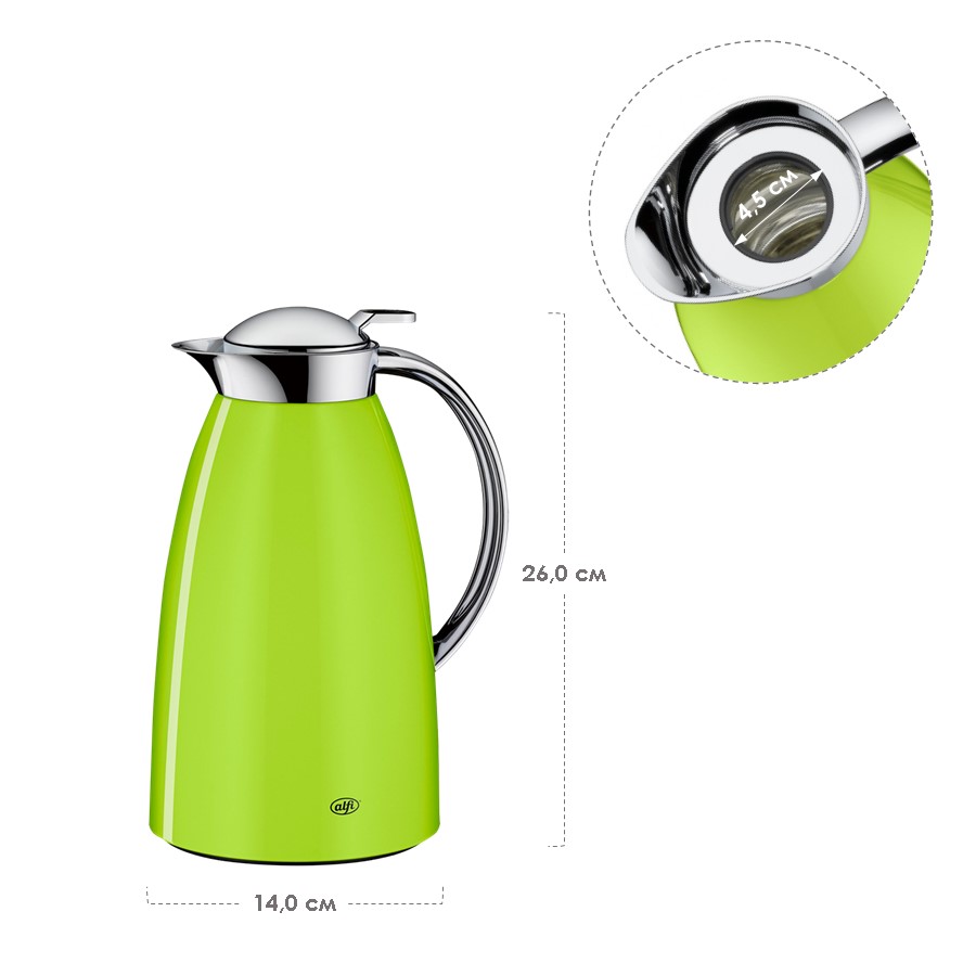 Термокувшин со стеклянной колбой ALFI GUSTO Applegreen