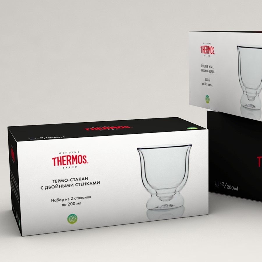 Стаканы из двойного стекла THERMOS Doubble Wall-200