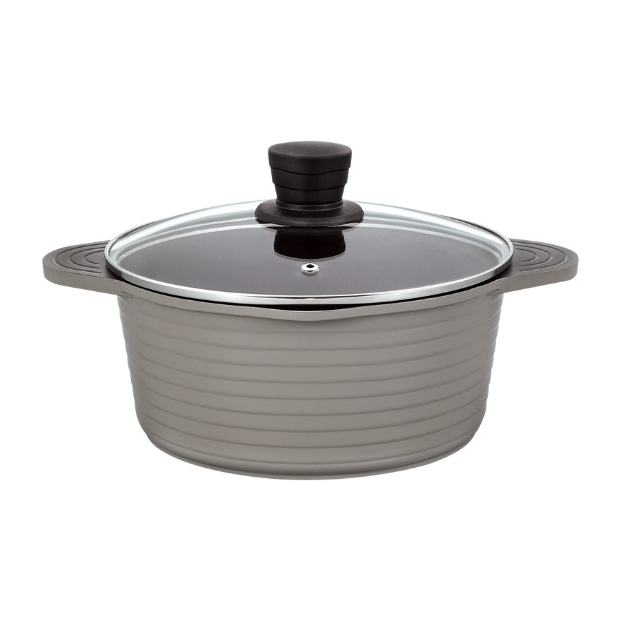 Кастрюля алюминиевая со стеклянной крышкой THERMOS TFP-W24 DBR (24 см) 