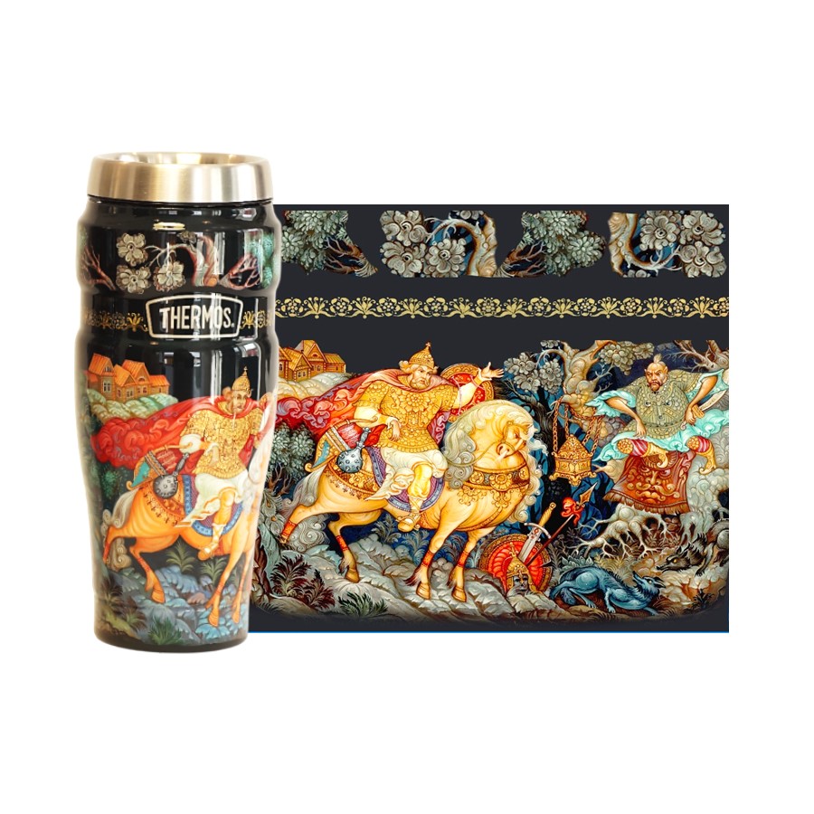Термокружка THERMOS-ПАЛЕХ Илья Муромец и Соловей-разбойник