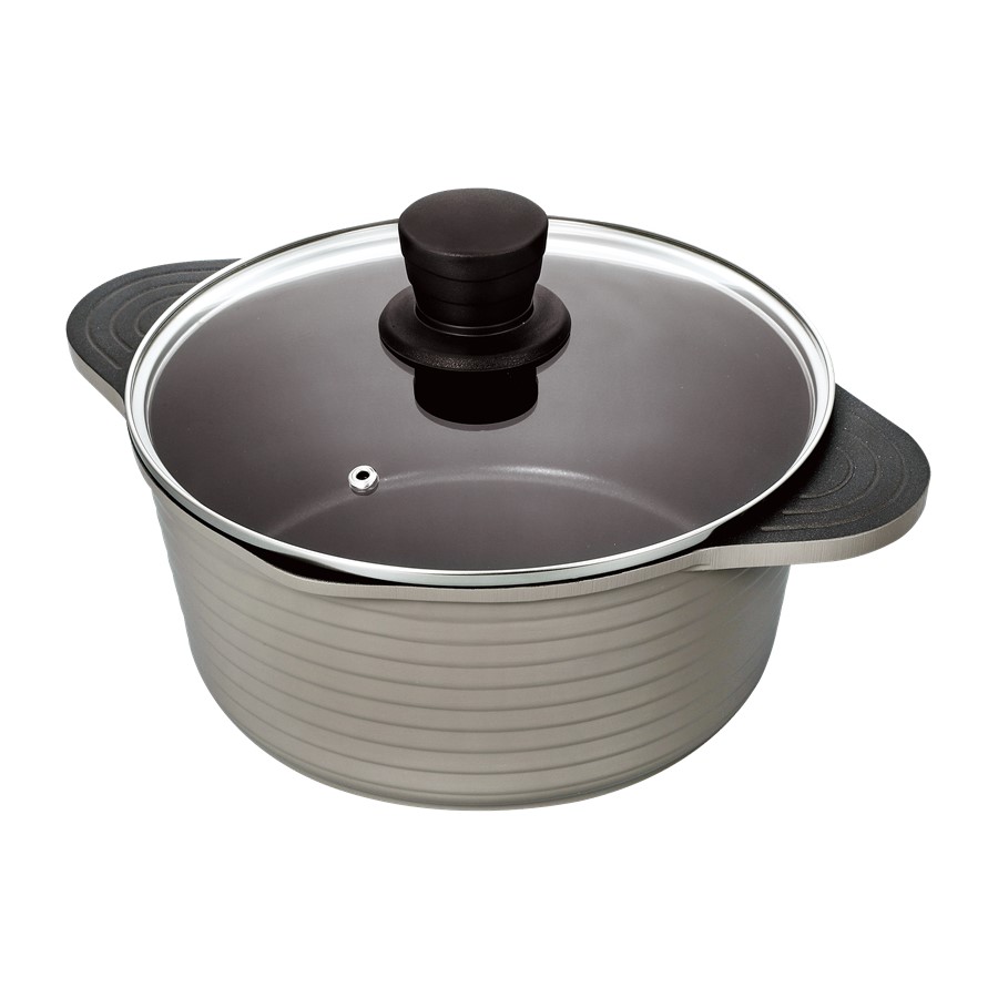 Кастрюля алюминиевая со стеклянной крышкой THERMOS TFP-W24 DBR (24 см) 
