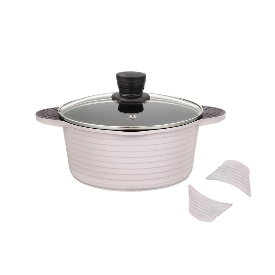 Кастрюля алюминиевая со стеклянной крышкой THERMOS TFP-W24 LPK (24 см) 