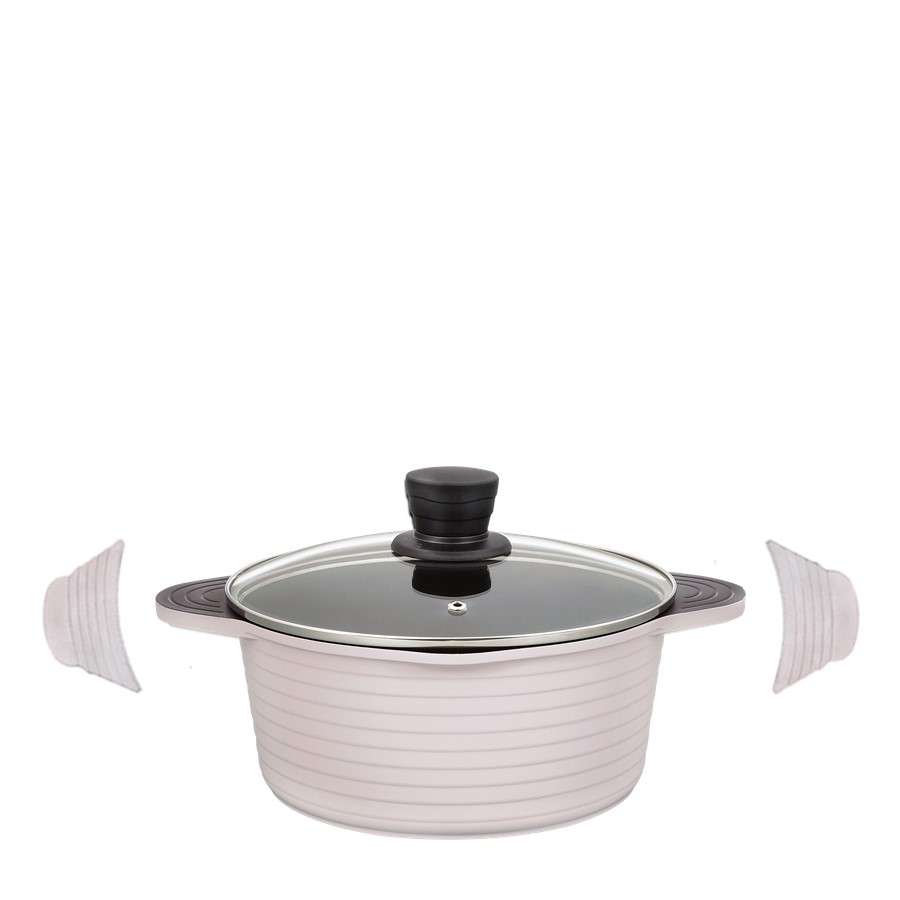 Кастрюля алюминиевая со стеклянной крышкой THERMOS TFP-W24 LPK (24 см) 